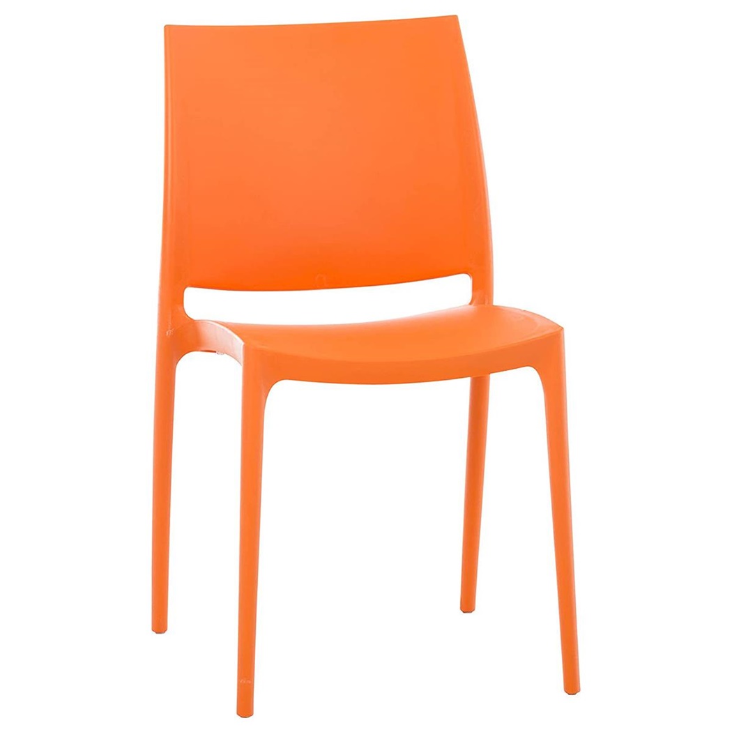 Silla de Confidente ASTRA, Diseño Minimalista y Apilable, color Naranja