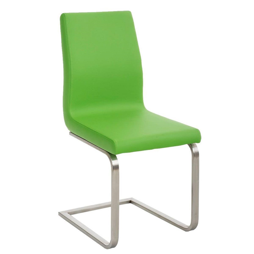 Silla de Confidente JASON, Gran Acolchado, Tapizada en Piel color Verde