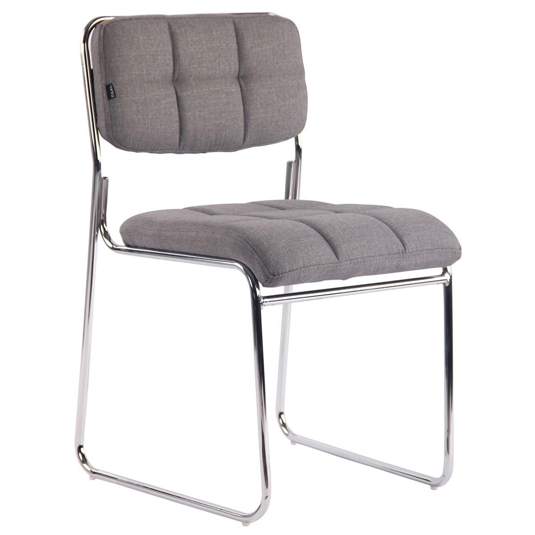 Silla de Confidente PERUGIA TELA, Apilable, Estructura Metálica, Gris