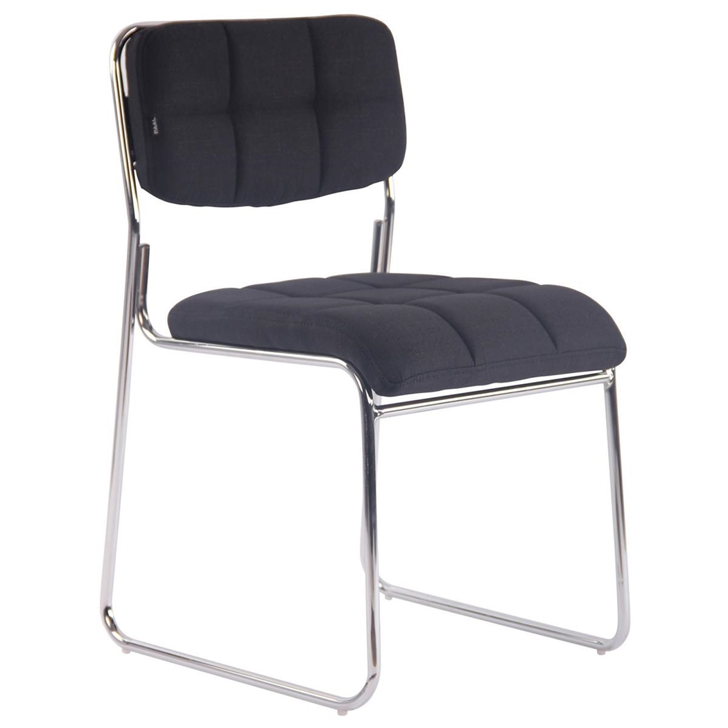 Silla de Confidente PERUGIA TELA, Apilable, Estructura Metálica, Negro