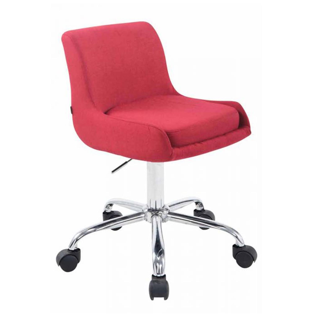 Silla de Oficina ASIA TELA, Base Metálica, Exclusivo Diseño, Color Rojo