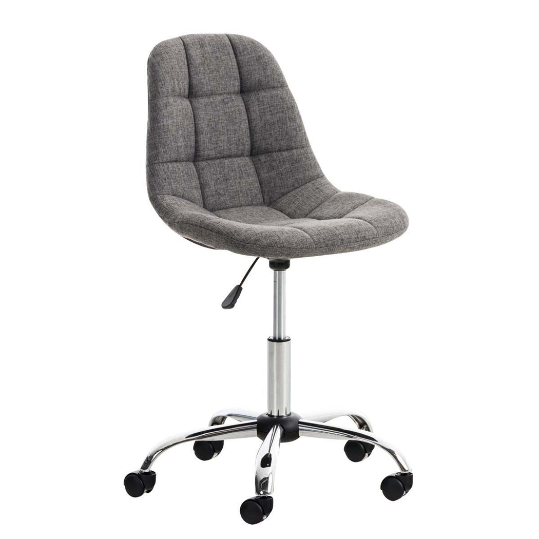Silla de Oficina WALLY TELA, Grueso Acolchado, Base Metálica, en Gris Claro
