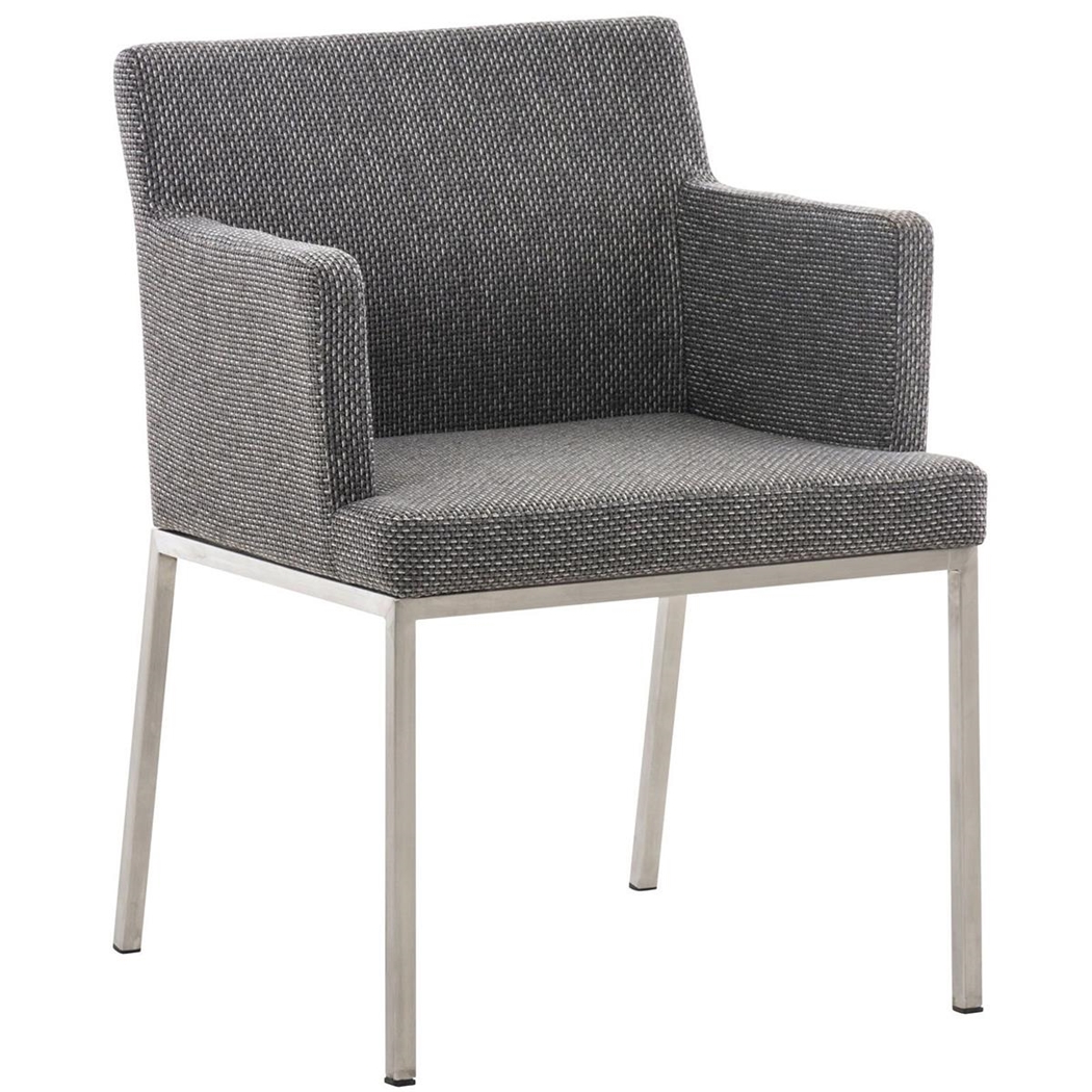 Silla de Confidente NICOLE TELA, Patas en Acero Inoxidable, color Gris Titanio