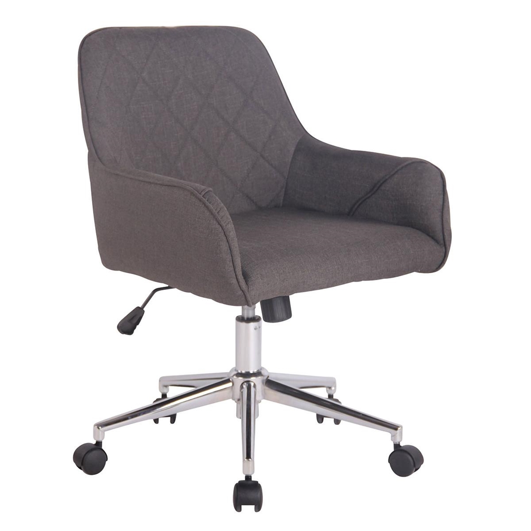 Silla de Oficina DARRY TELA, Estructura Metálica, con Costuras, Gris Oscuro