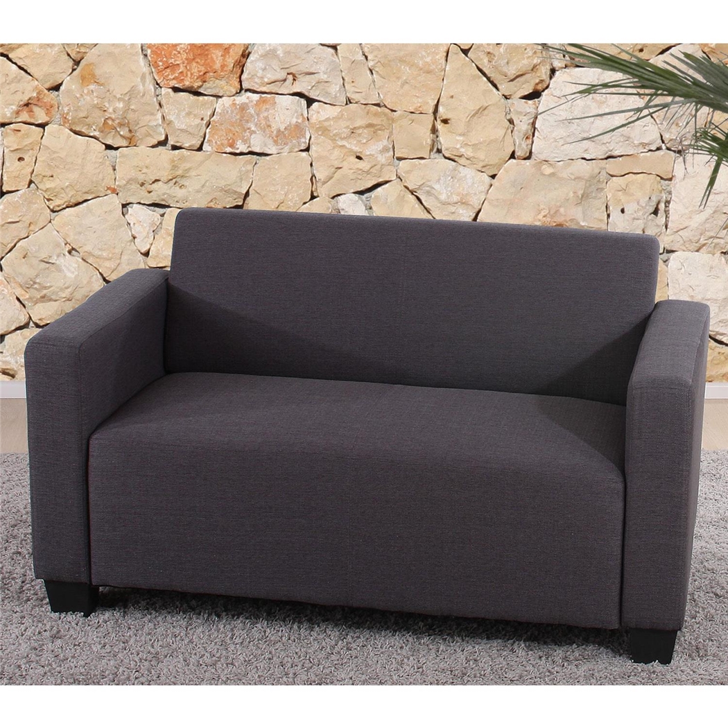 Sofá de 2 plazas RODDY TELA, Gran Confort y Diseño Moderno, Color Negro