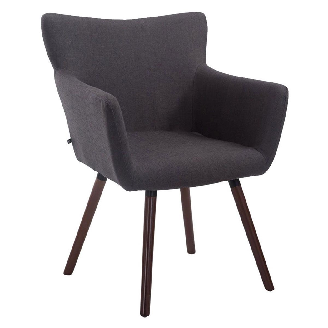 Silla de Confidente NIAGARA TELA, Patas Nogal, color Gris Oscuro
