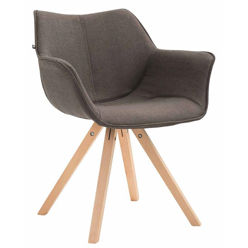 Silla de Confidente TULIP, Cómoda y Moderna, Patas Claras, en Tela Gris Oscuro