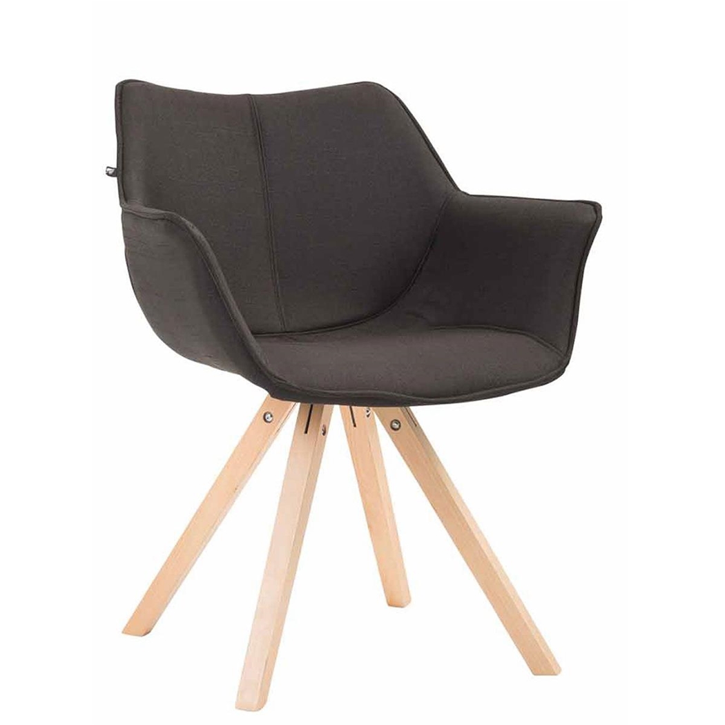Silla de Confidente TULIP, Cómoda y Moderna, Patas Claras, en Tela Negra