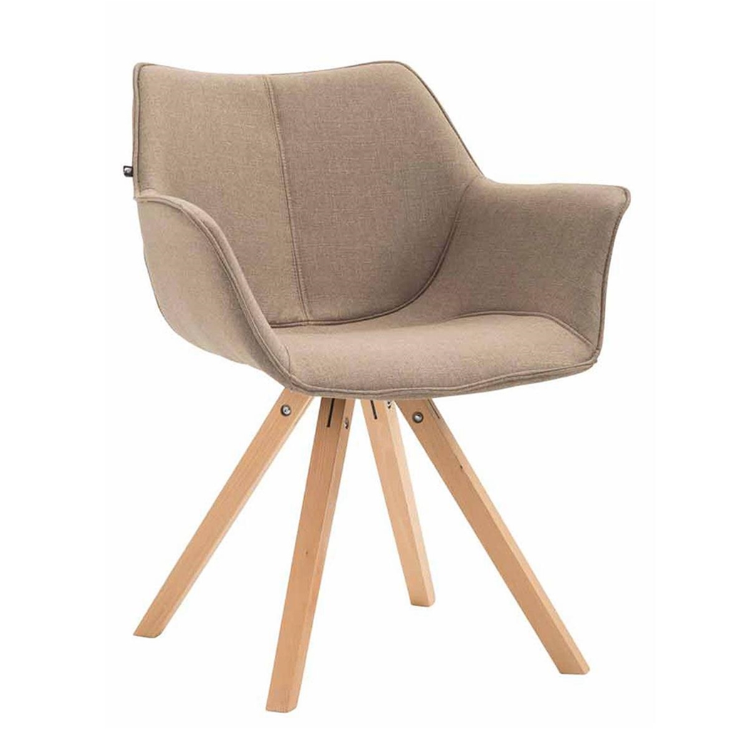 Silla de Confidente TULIP, Cómoda y Moderna, Patas Claras, en Tela Gris Pardo