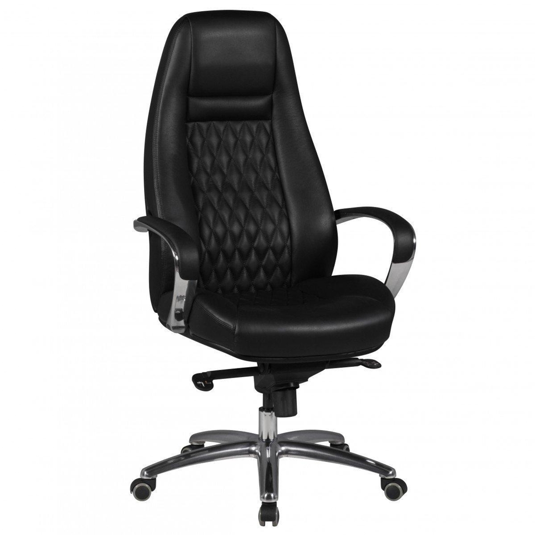 DEMO# Sillón Ergonómico TINDAYA, Diseño Exclusivo, Tapizado en Piel Genuina color Negro