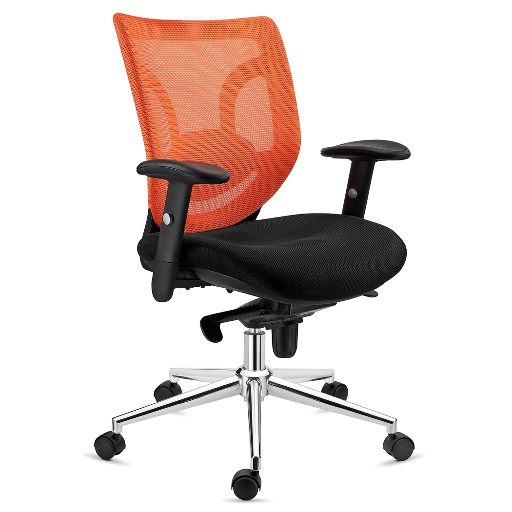 DEMO# Silla Ergonómica LAMBO, Uso 8H, Increíble Soporte Lumbar, Gran Comodidad, En Naranja