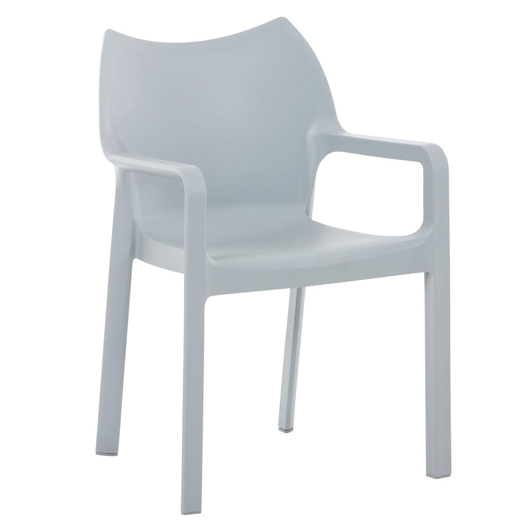 Silla de Confidente SAMOS, Diseño Moderno, Apilable, color Gris Claro