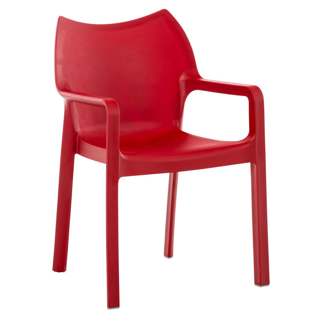 Silla de Confidente SAMOS, Diseño Moderno, Apilable, color Rojo