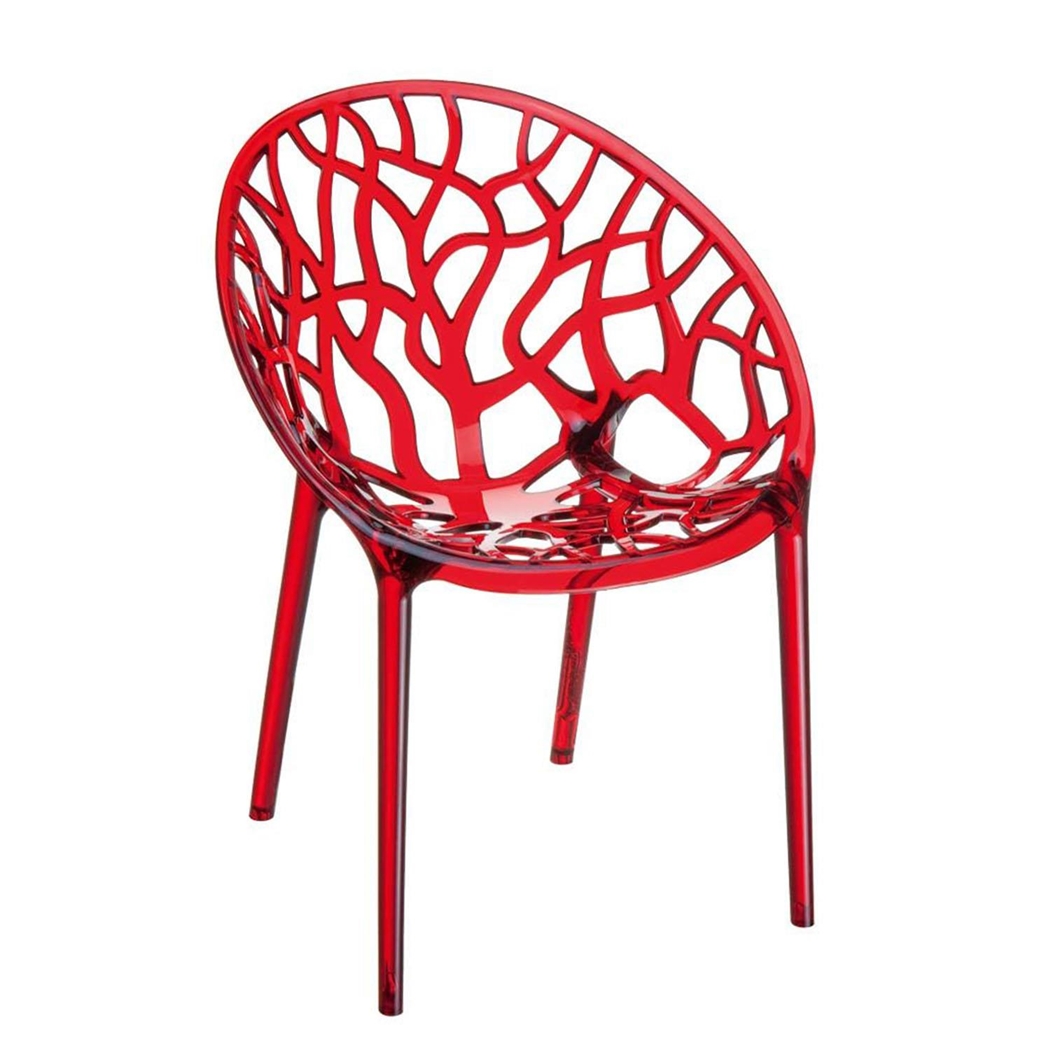 Silla de Confidente CRISTY, Apilable, Moderno Diseño y Estructura Resistente, Color Rojo