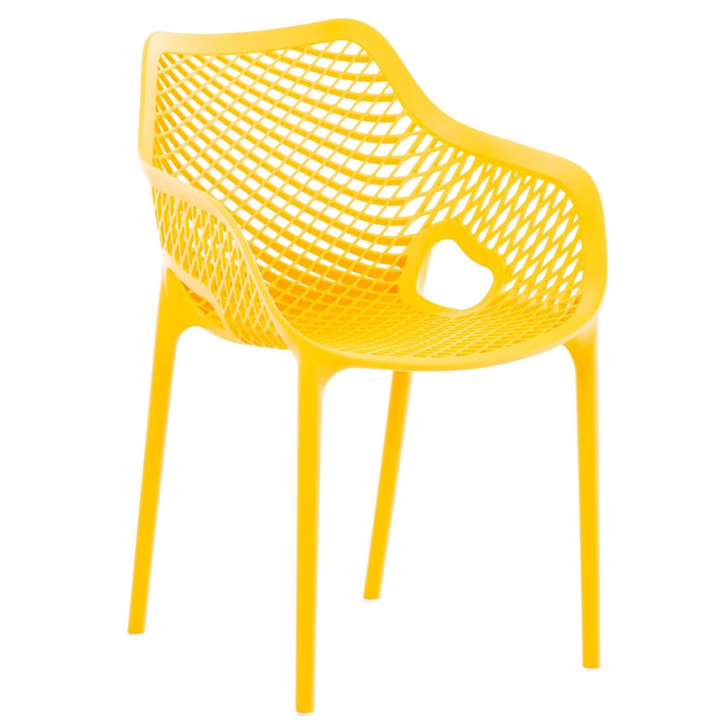 Silla de Confidente NORIA, Apilable, Reposabrazos Integrados, color Amarillo