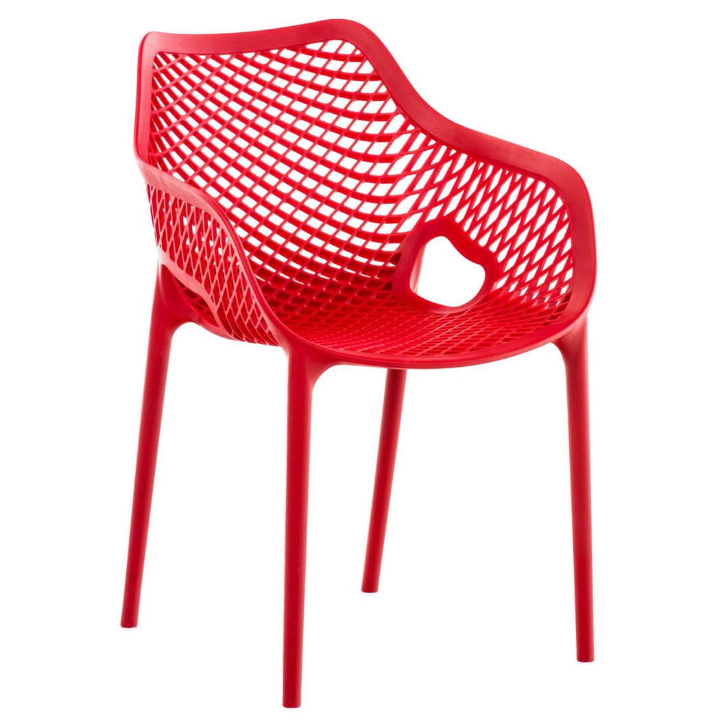 Silla de Confidente NORIA, Apilable, Reposabrazos Integrados, color Rojo