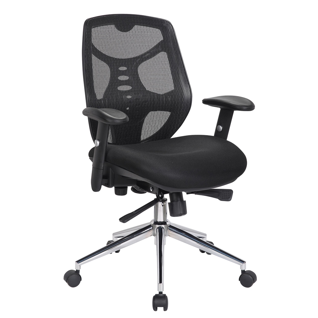 DEMO# Silla Ergonómica MANTRA, Espectacular Respaldo, Brazos Regulables, Uso 8H, En Negro