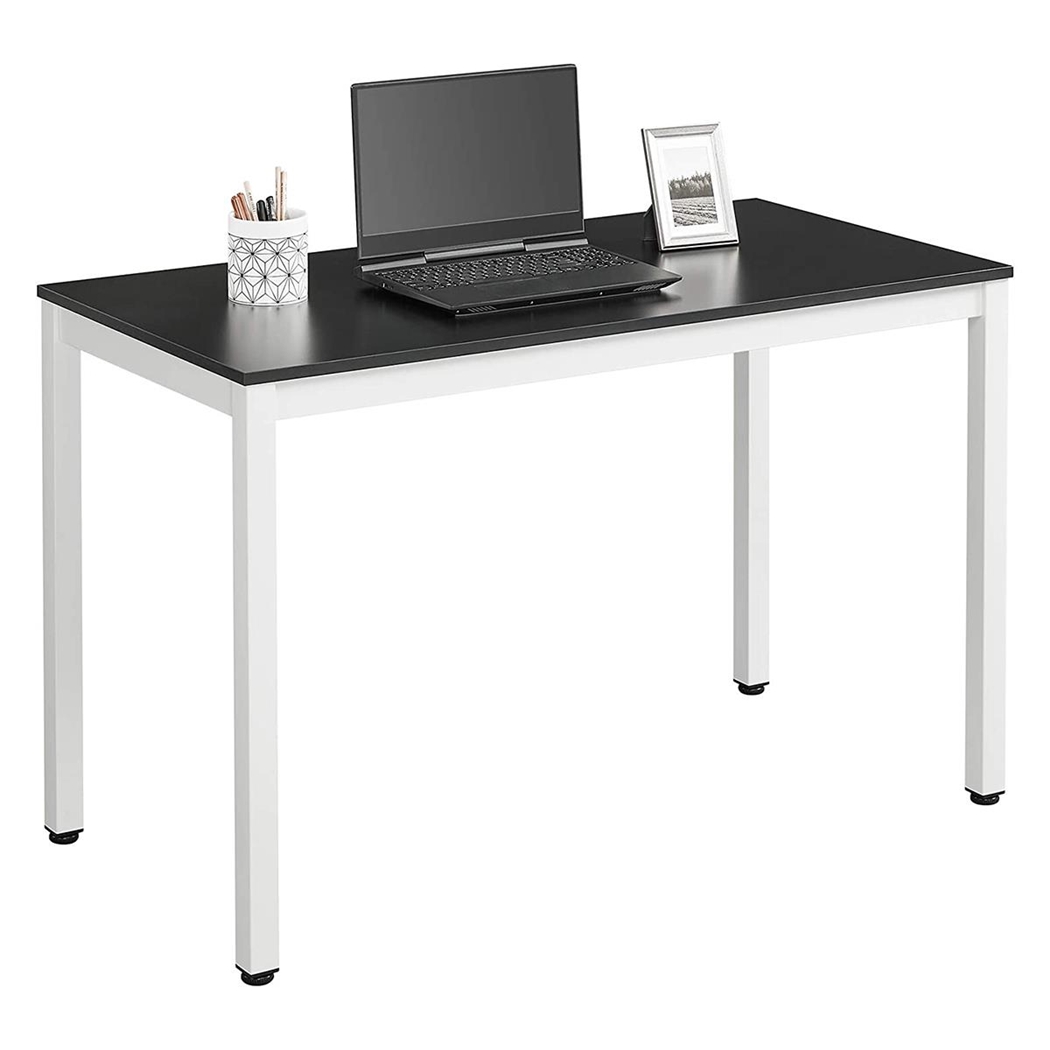 Mesa de oficina TEBA, Dimensiones 120x60x76 cm, Estructura Metálica y Superficie en Madera Color Negro