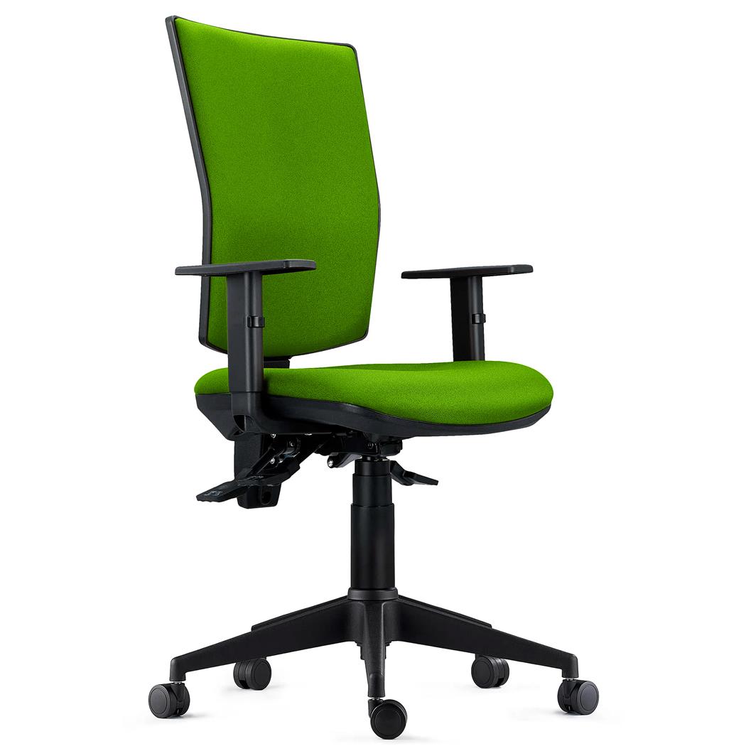 Silla Ergonómica ATLANTA, Mecanismo Sincronizado, Uso 8 Horas, en Tela Verde