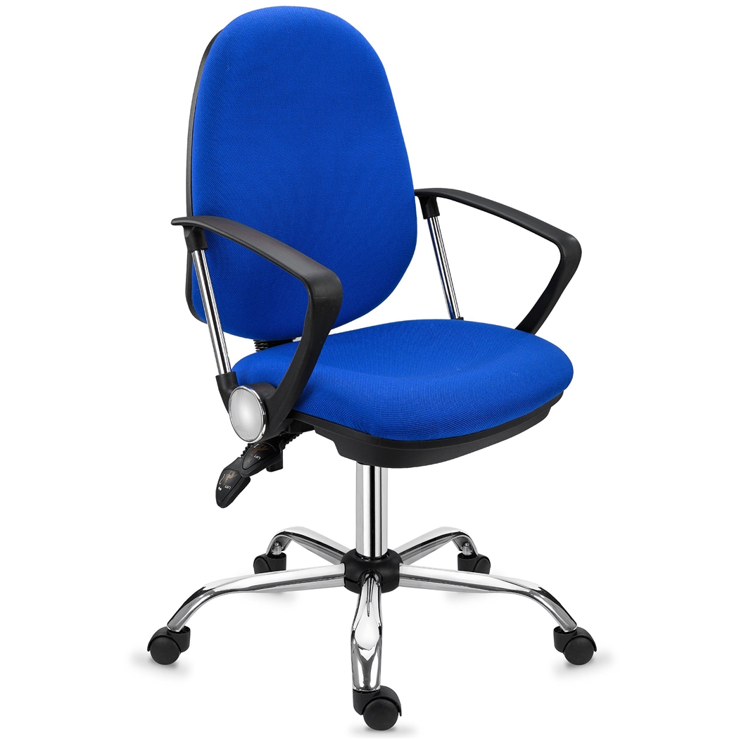 Silla de Oficina ROMA, Respaldo Ajustable, Cómoda y Robusta, Uso 8H, en Azul