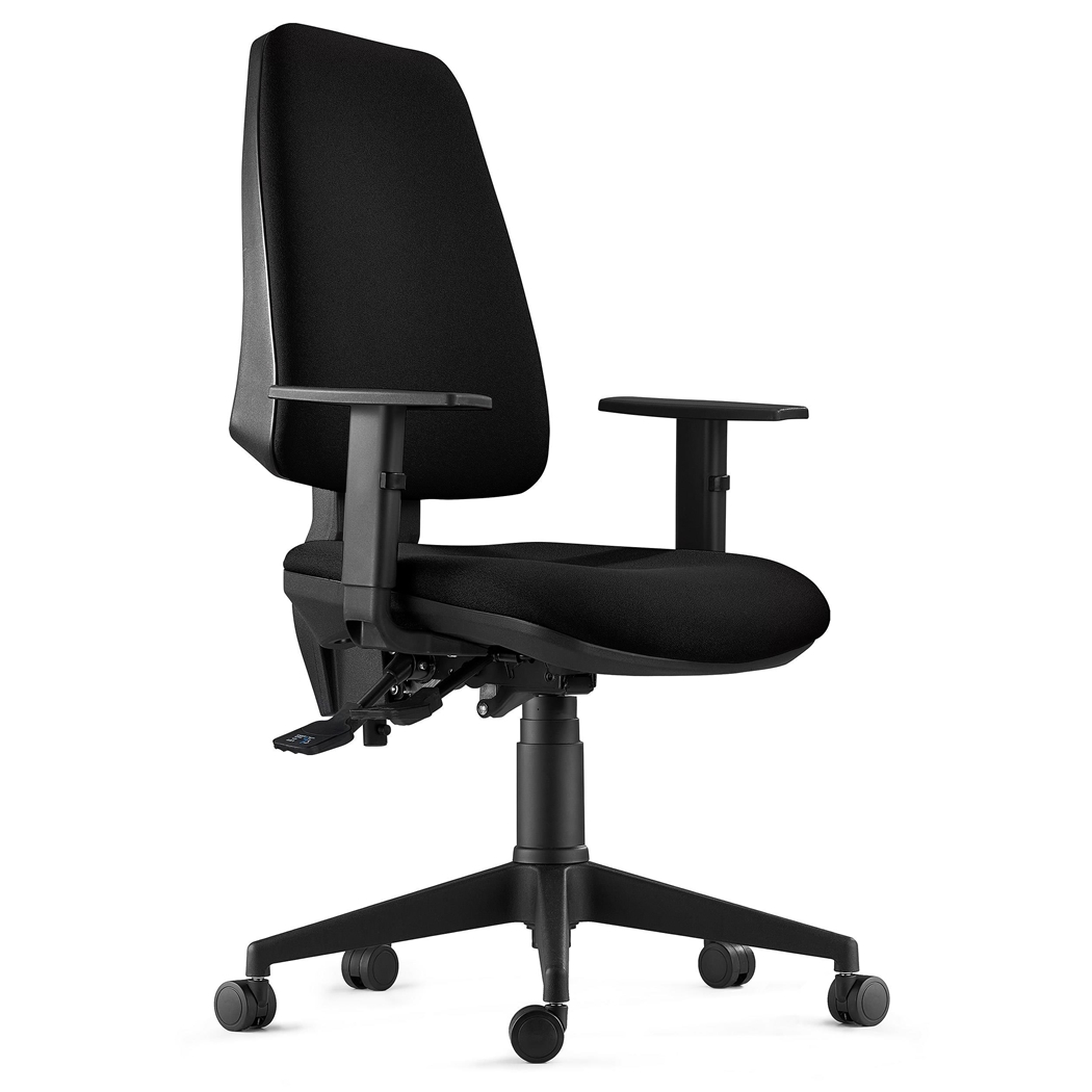 DEMO# Silla Ergonómica INDIANA, en Tela color Negro, con Brazos Ajustables