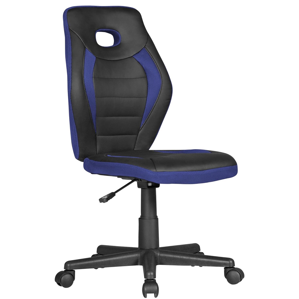 Silla de Escritorio MIRTY, Diseño Deportivo, En Piel Sintética y Malla, Color Azul