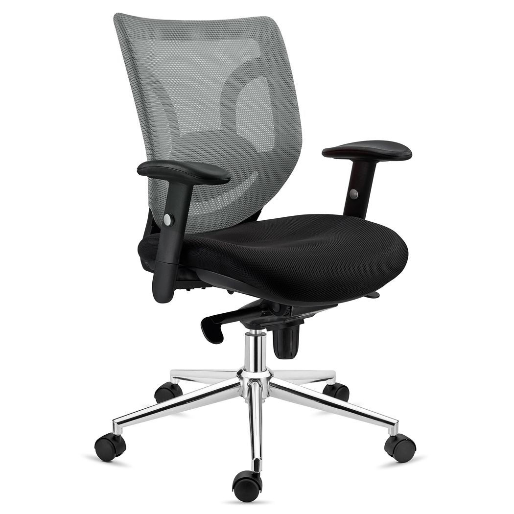 DEMO# Silla Ergonómica LAMBO, Uso 8H, Increíble Soporte Lumbar, Gran Comodidad, En Gris