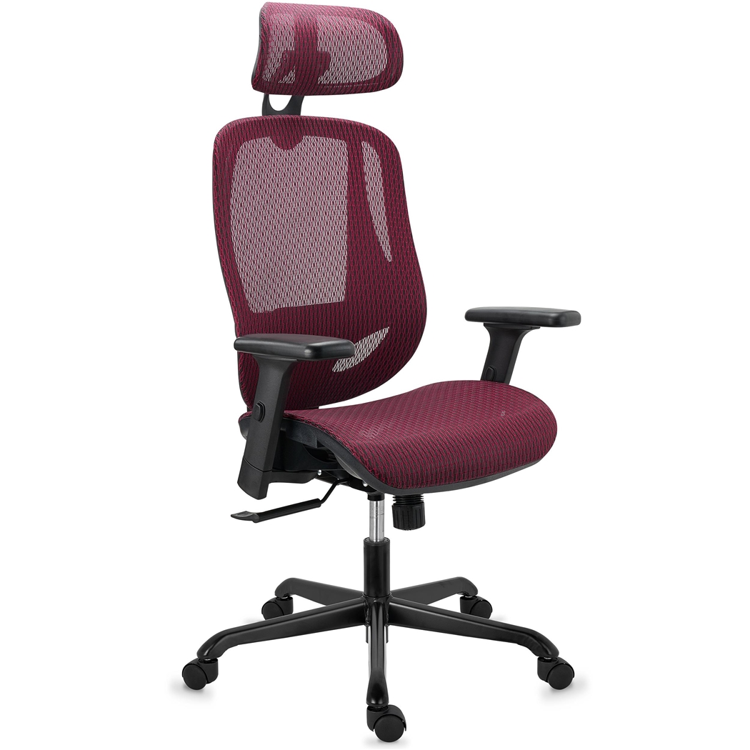 DEMO# Silla Ergonómica NOVA, Muy Cómoda y Ajustable, Gran Calidad y Diseño, En Malla Roja