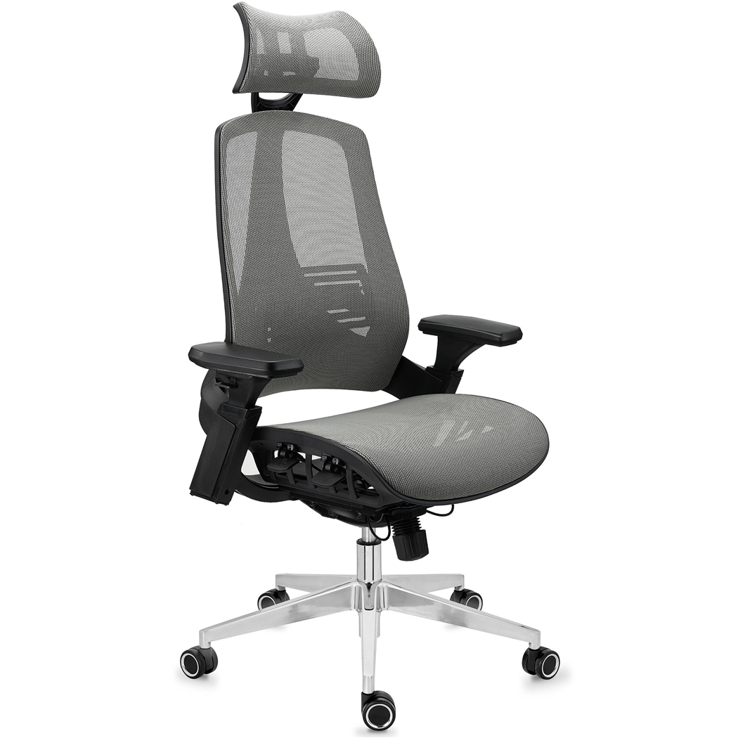 DEMO# Silla Ergonómica EXPLORER, Totalmente Ajustable, Moderno Diseño, Avanzada Tecnología, En Gris