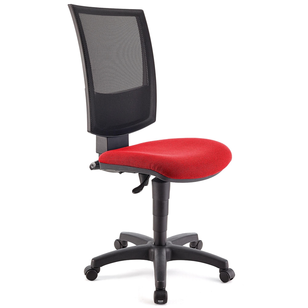 DEMO# Silla de Oficina PANDORA SIN BRAZOS, Respaldo Ajustable en Malla, Gran Acolchado, Rojo