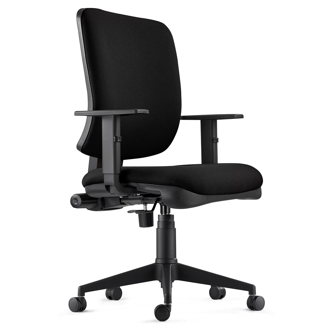 DEMO# Silla Ergonómica DIEGO, en Tela color Negro, con Grueso Acolchado y Mecanismo Sincronizado