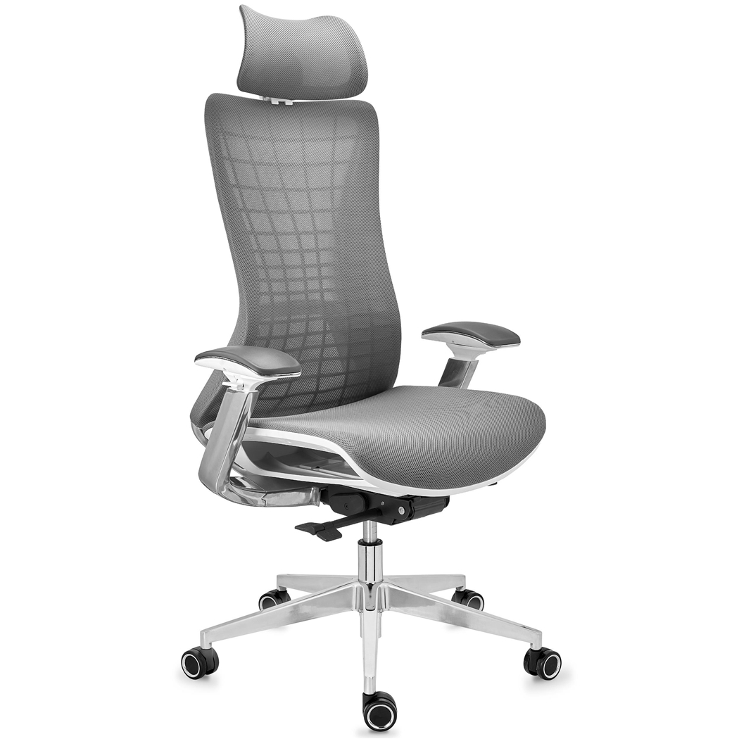 DEMO# Silla Ergonómica ENERGY, Reposacabezas, Máxima Tecnología y Calidad, En Malla Gris