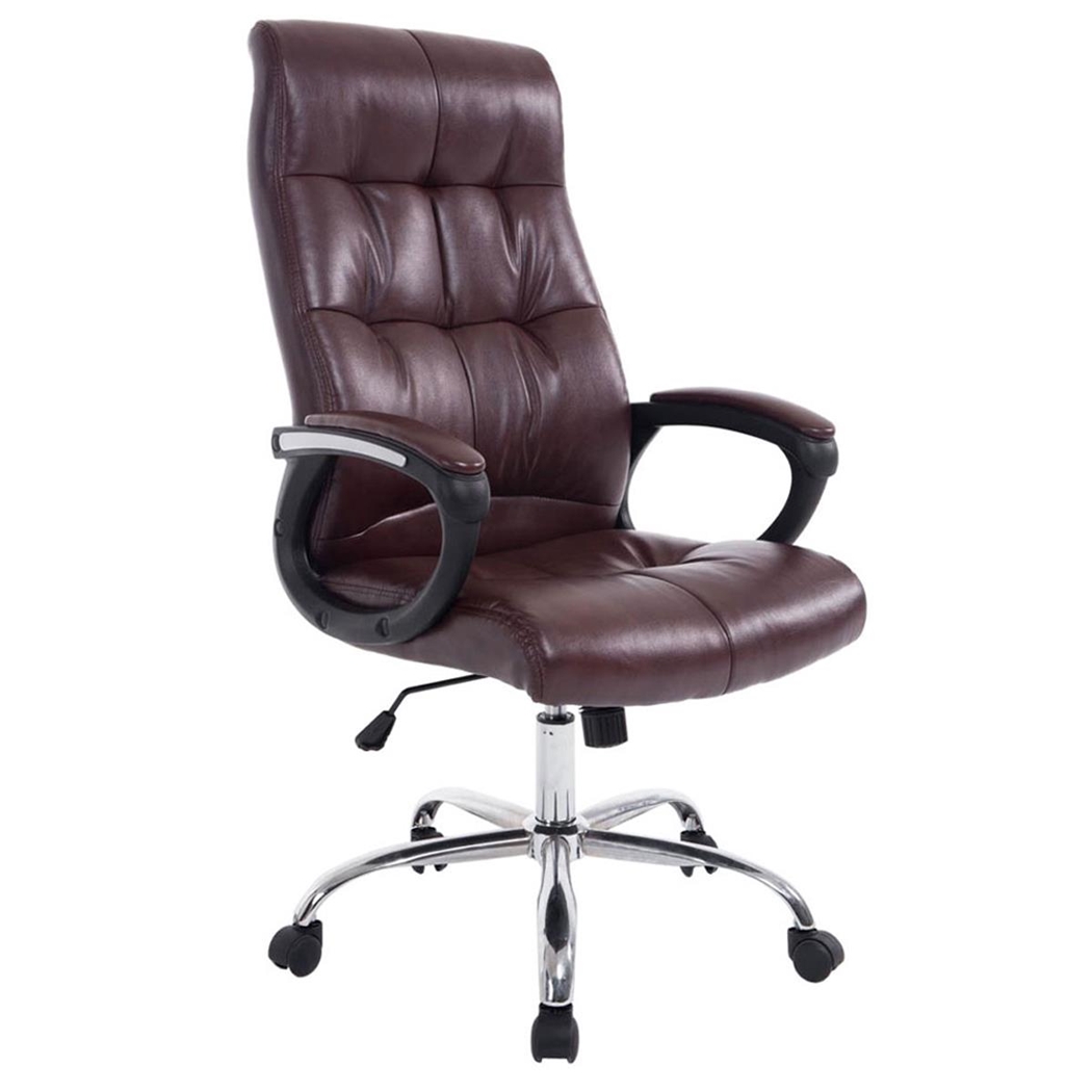 DEMO#  Sillón de Oficina ARABIGA, Gran Acolchado, Resistente hasta 160 kg, en Piel Color Burdeos