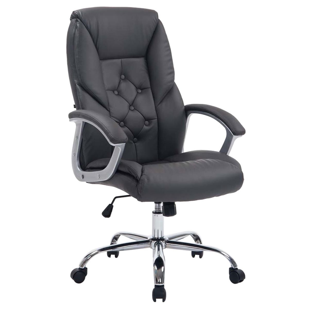 DEMO# Sillón de Oficina DIONE PRO, Elegante Diseño, Gran Acolchado, Resistente Hasta 210kg, en Piel Gris