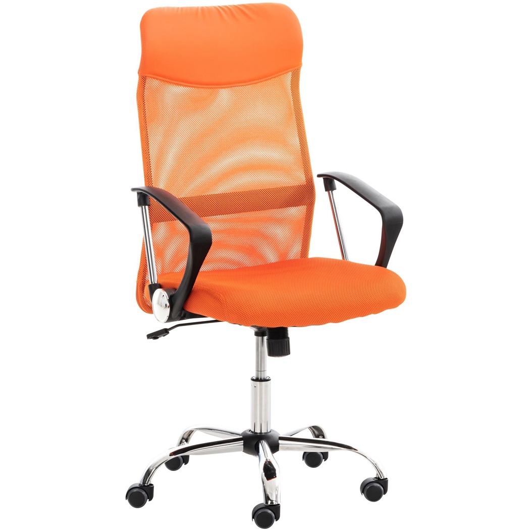 Silla de Oficina ASPEN, Malla Transpirable, asiento acolchado y Precio increíble, Color Naranja