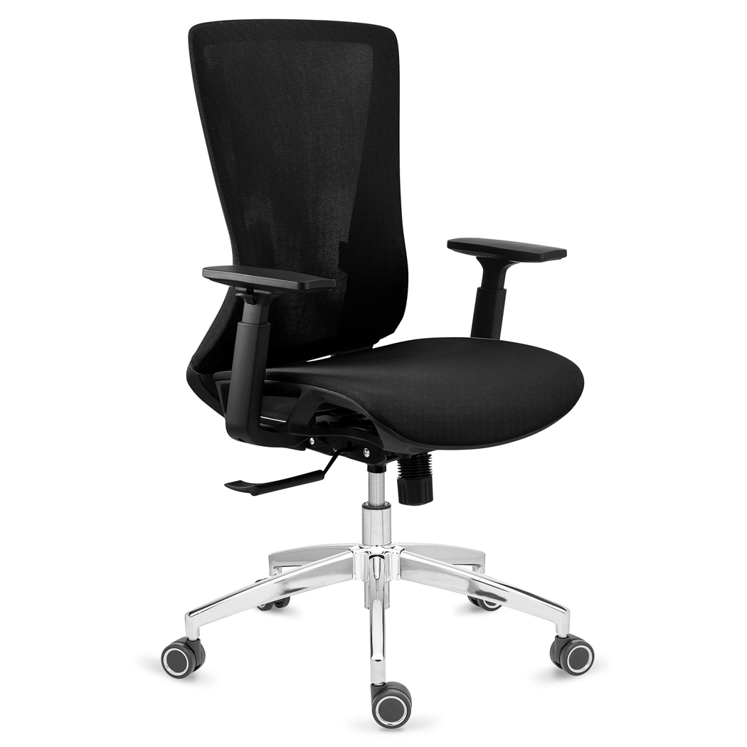 DEMO# Silla Ergonómica EVANS, Uso Profesional 8H, Gran Diseño y Calidad, Base Metálica, En Negro