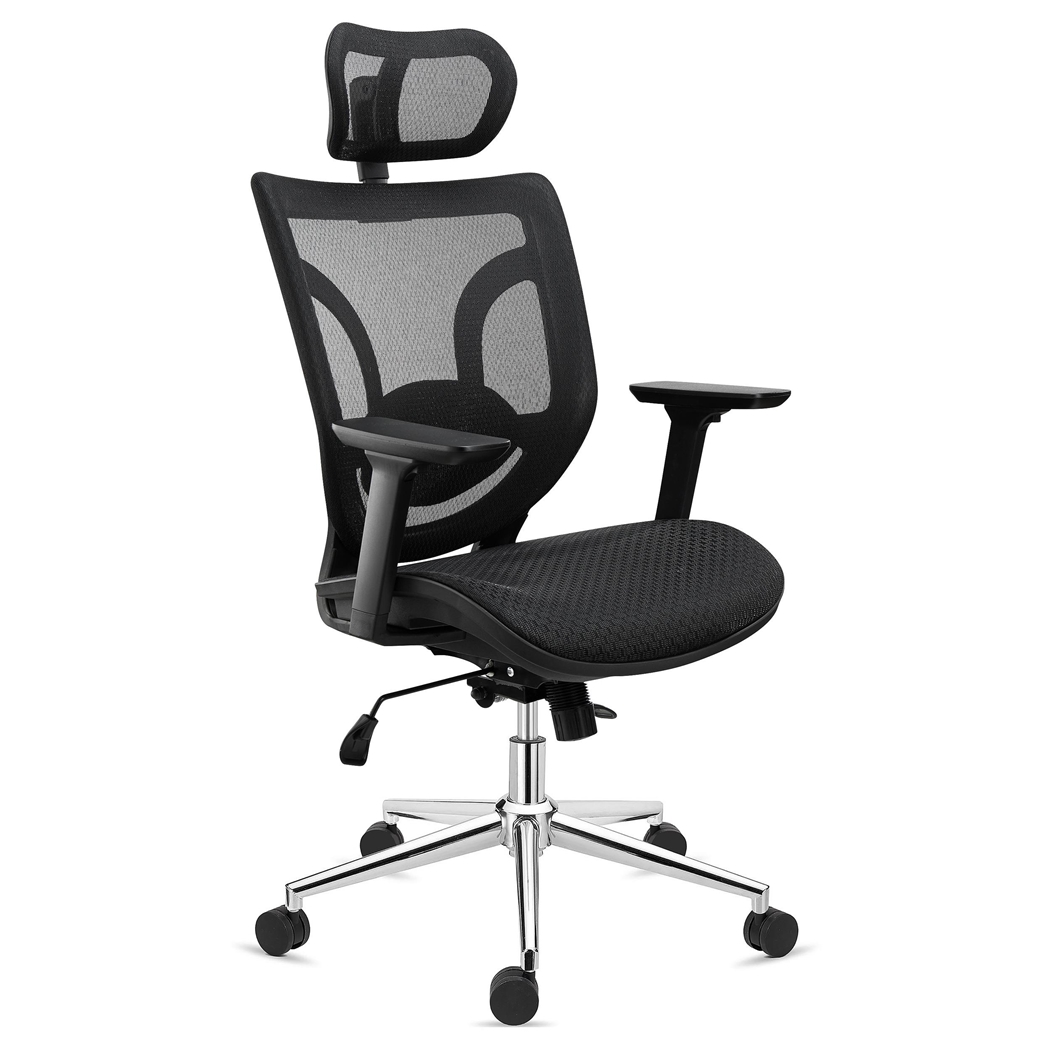 DEMO# Silla Ergonómica LAMBO PRO, Uso 8H, Reposacabezas, Increíble Soporte Lumbar, Reposabrazos 3D, En Negro