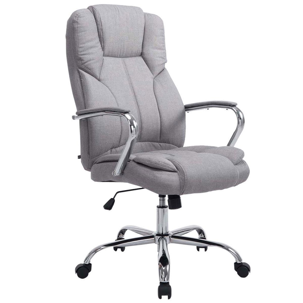 DEMO# Sillón de oficina KANSAS TELA, resistente hasta 150kg!! Gran calidad, fabricado en acero, en Gris Claro