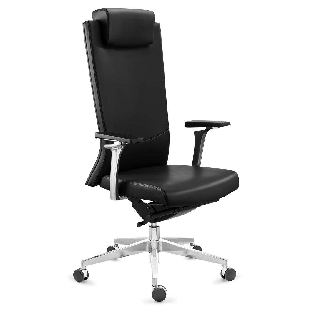 DEMO#  Sillón de Oficina TELMO, Máxima Calidad, Elegante y de Diseño, Piel Auténtica, En Negro