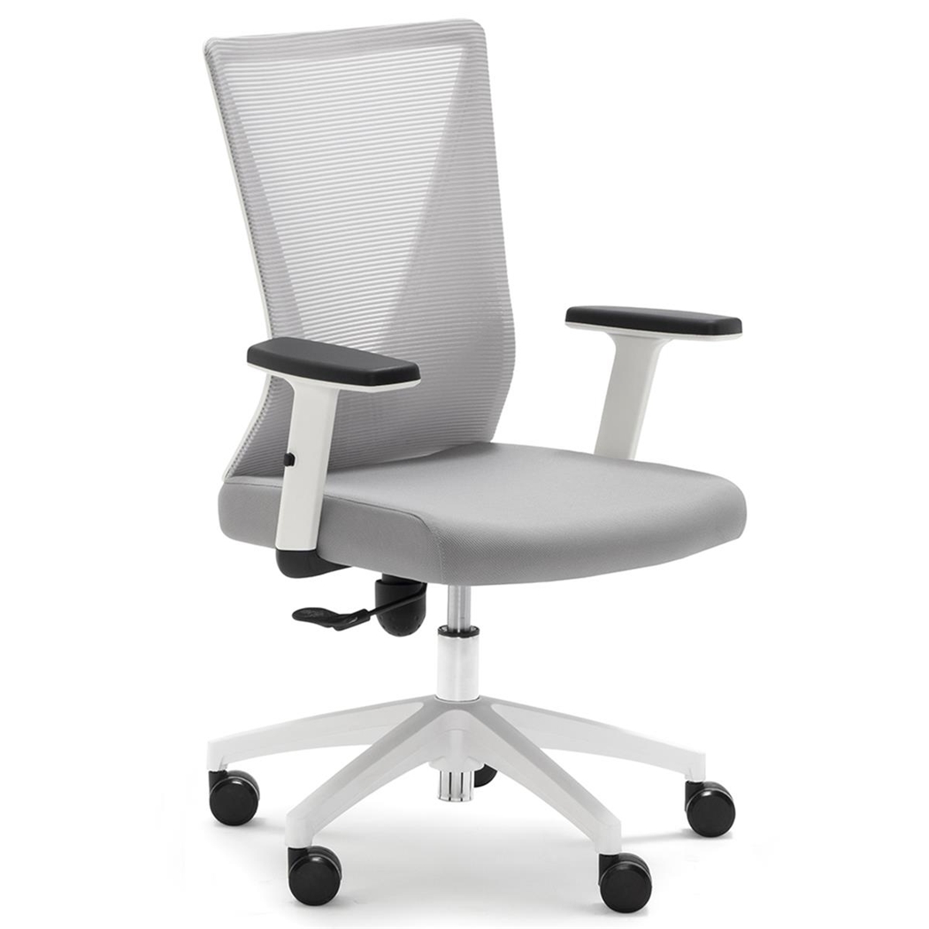 Silla de Oficina COLMAR, Diseño Moderno, Cómodo Acolchado, en Malla y Tela Gris