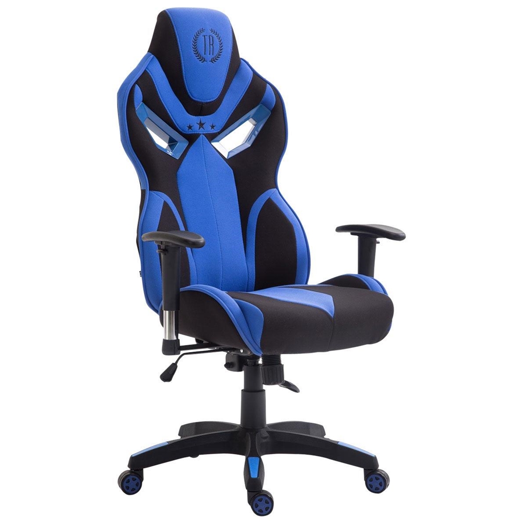 DEMO# Silla de Oficina HAMIL, diseño ergonómico, en tela, color negro / azul