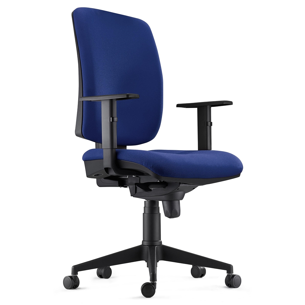 DEMO# Silla Ergonómica PIERO, en Tela color Azul Oscuro, con Brazos Ajustables