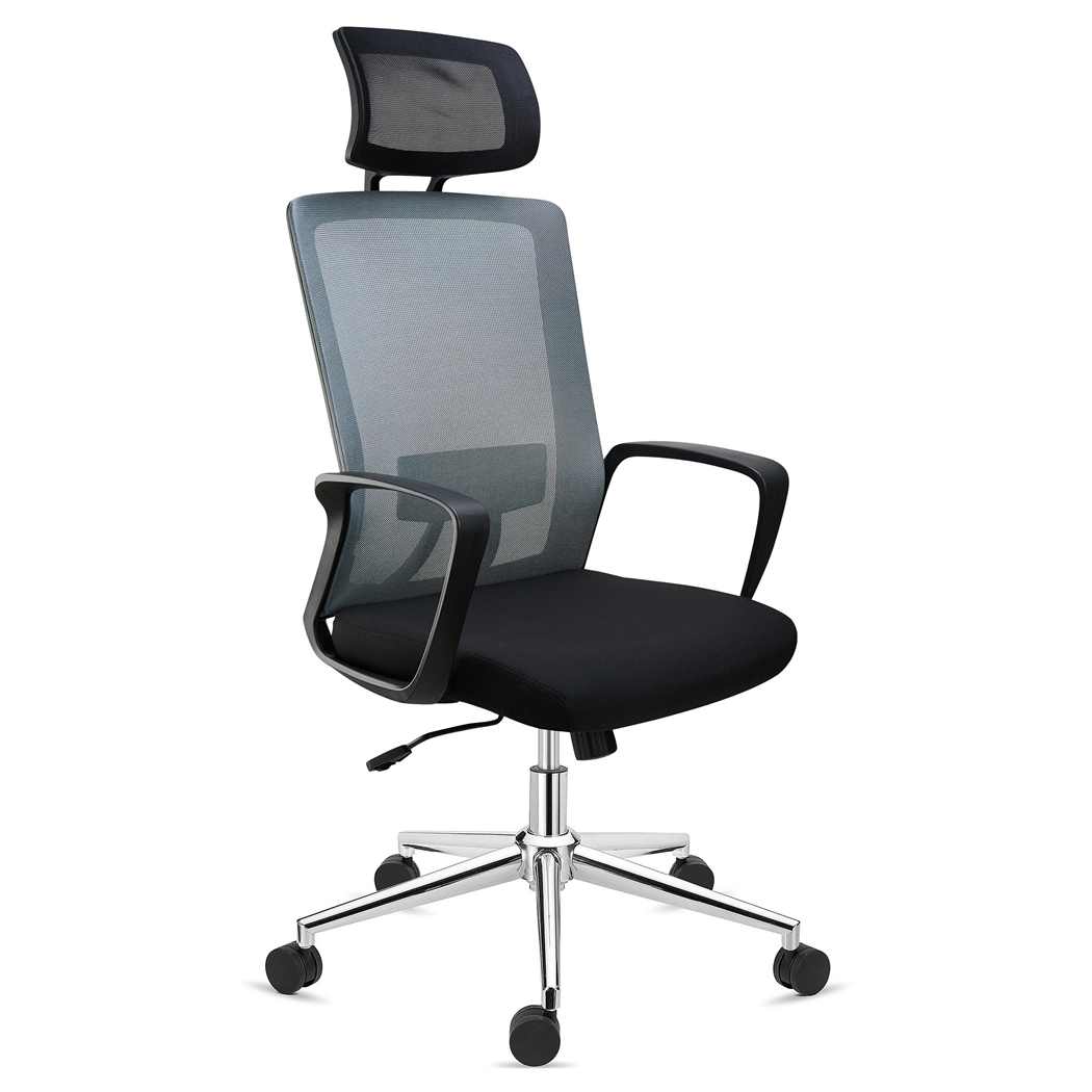 DEMO# Silla de Oficina ERGOCITY, Reposacabezas, Soporte Lumbar, Respaldo Basculante, En Gris