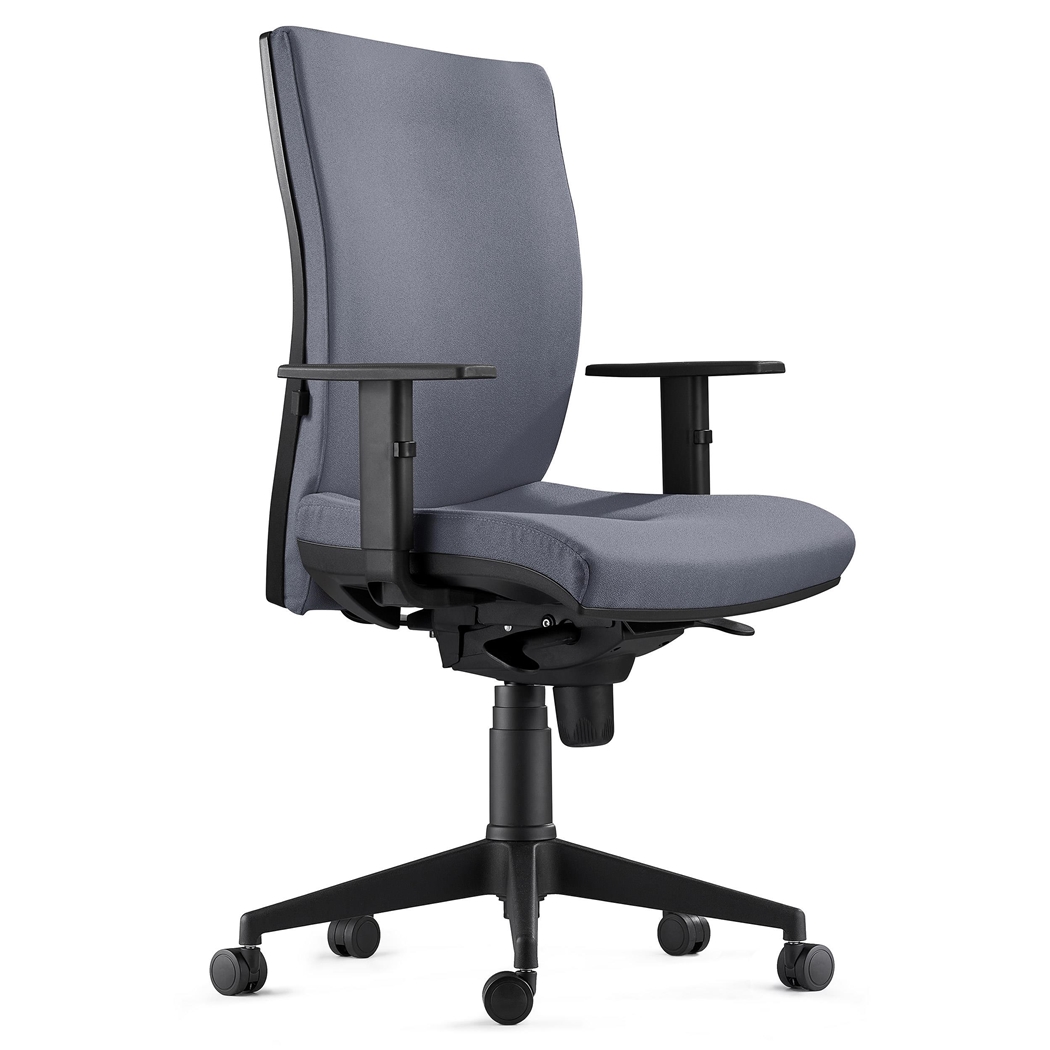 DEMO# Silla Ergonómica KEVIN, Tela Gris, con Soporte Lumbar