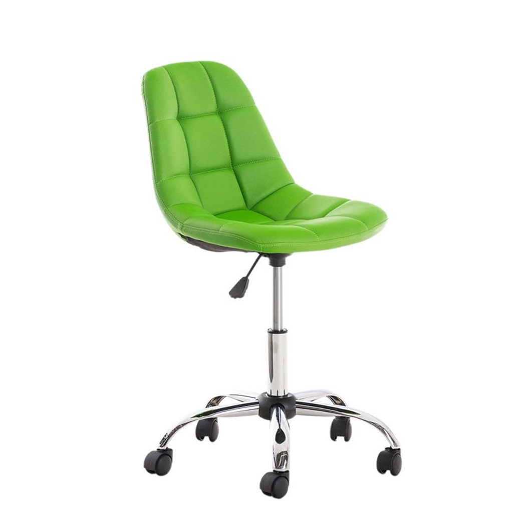 Silla de Oficina EMILY PIEL, Estructura Metálica, Diseño Exclusivo, en Color Verde
