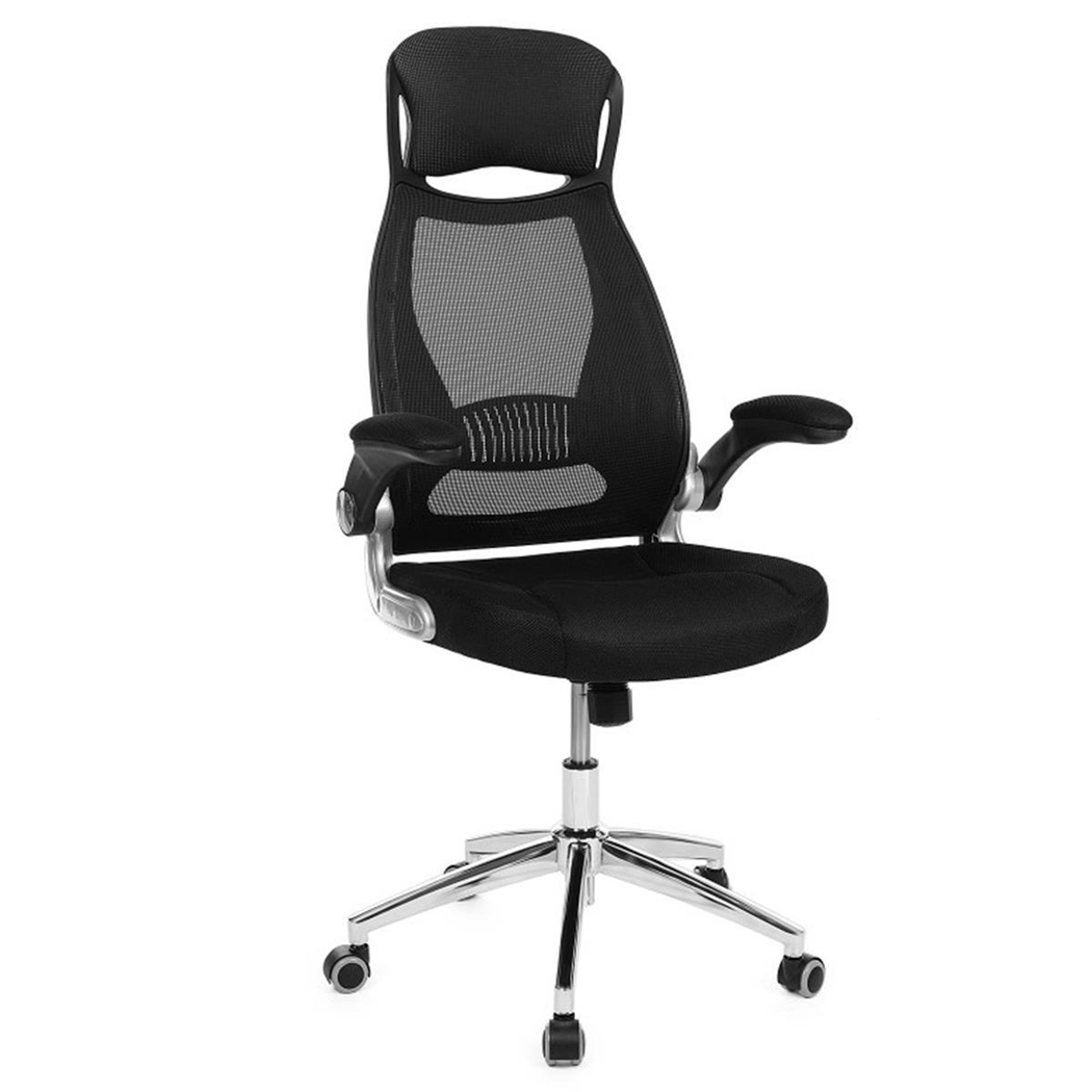 DEMO# Silla Ergonómica NIKI, Soporte Lumbar, Brazos Abatibles, en Malla Transpirable color Negro