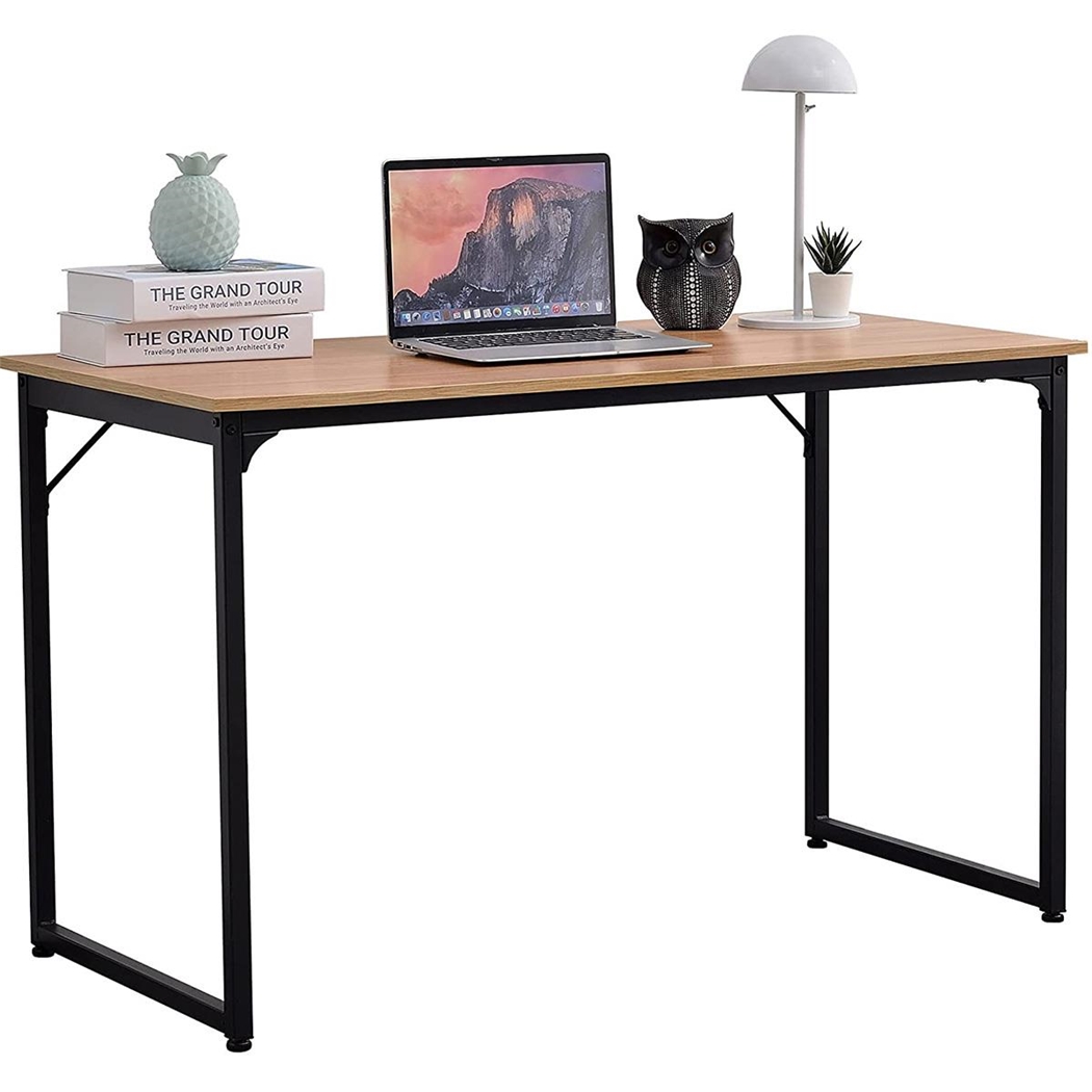 Mesa de oficina ANET, 120x60x74 cm, Estructura Metálica y Superficie en Madera, color Madera Nuez