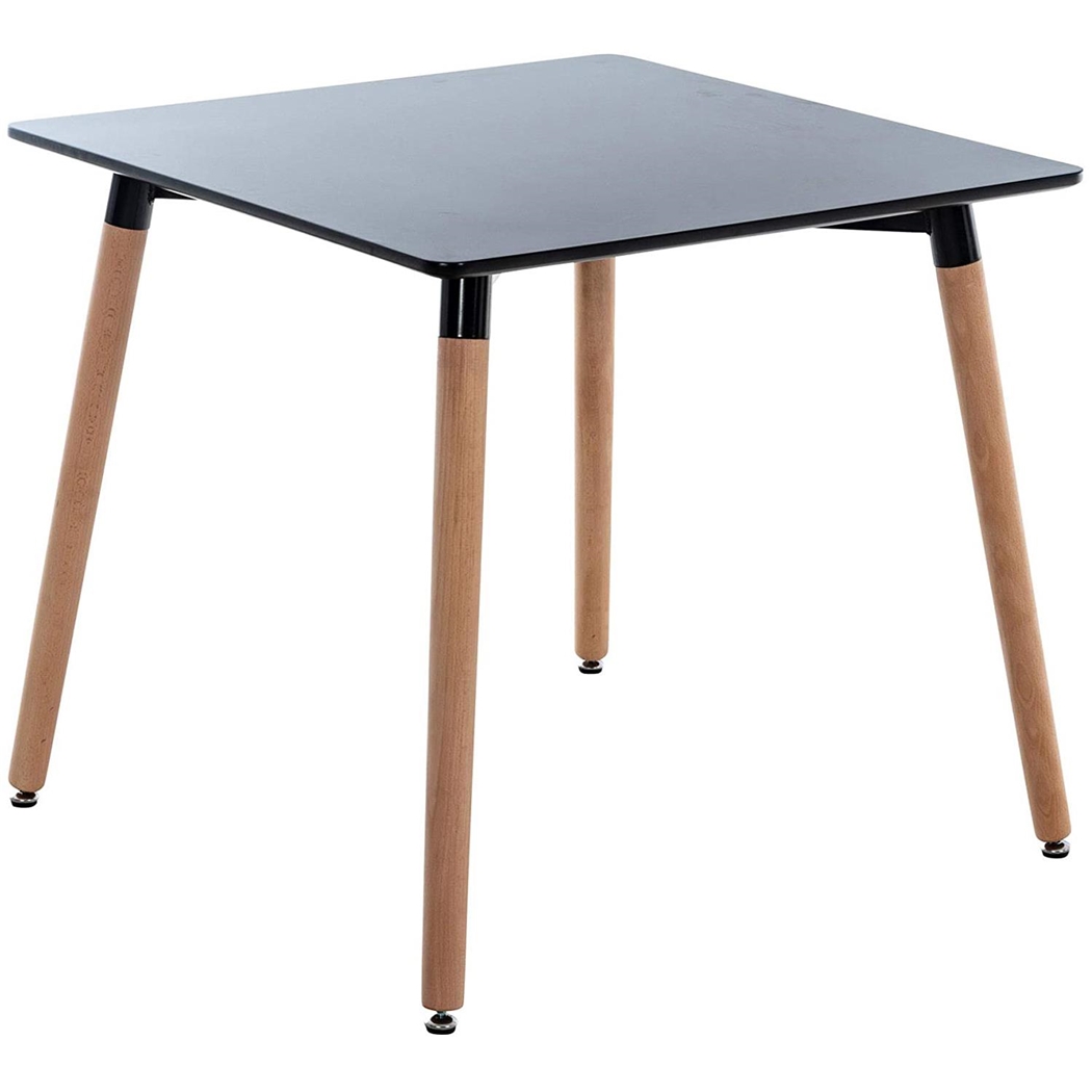 Mesa BERGER, 80x80x75cm, Estructura de Metal y Madera, color Negro