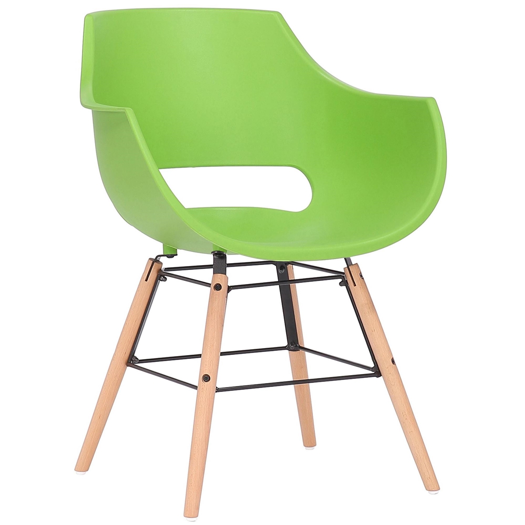 Silla de Confidente CALIFORNIA, Diseño Nórdico, Patas de Madera Claras, color Verde