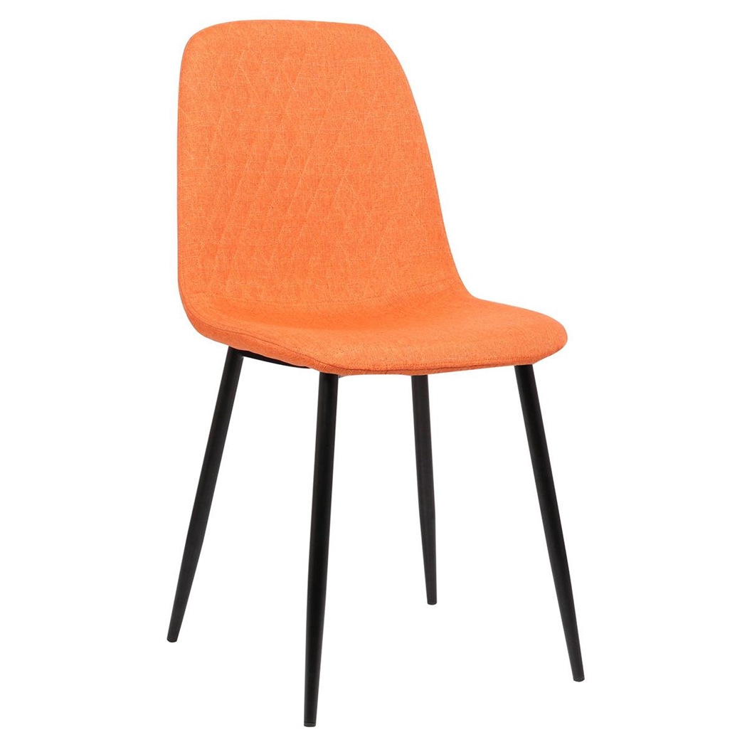 Silla de Confidente DOGMA, Robusta Estructura Metálica, en Tela color Naranja